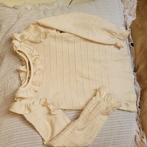 Wildflowers no. 8 off white long-sleeved ruffled shirt. Never worn.